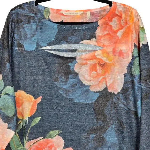 Soft Surroundings Tunic Womens 1X Evening Primrose Floral Keyhole Peekaboo - Picture 3 of 10